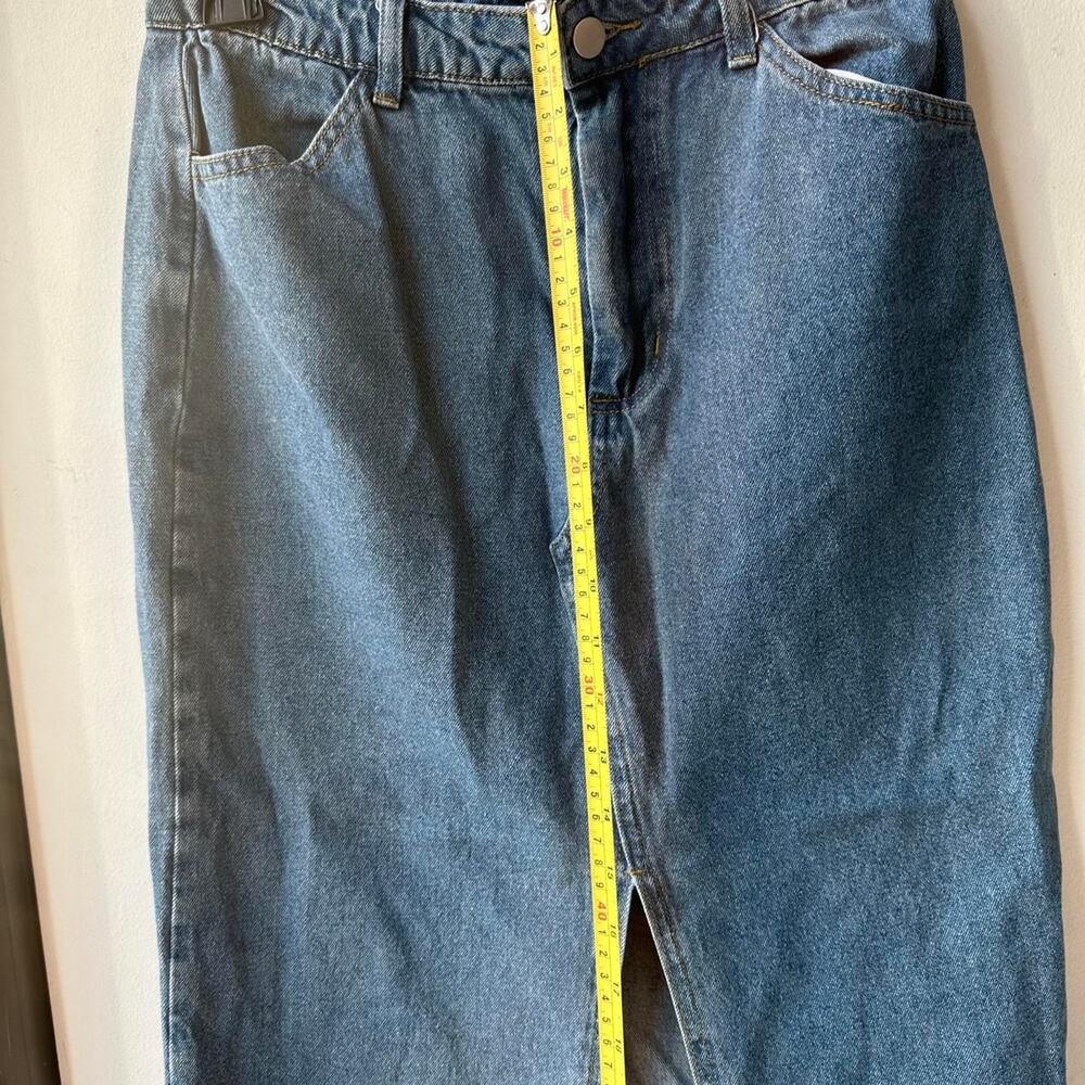 Lulus Women's Skirt Size M Blue denim cotton maxi skirt - Picture 7 of 8